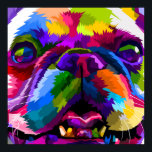 Poster Pop-Art Animal<br><div class="desc">Poster de Cachorro Colorido Francês</div>