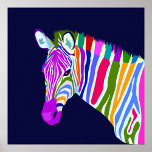 Poster Pop Art Animal<br><div class="desc">Poster de Zebra Colorida</div>