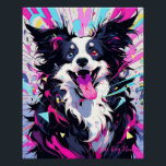 Pôster Pop Art Anime Border Collie Dog 001 - Victoria Sas<br><div class="desc">[ Pinturas de Arte de Alta Qualidade ] ● Acrílico no papel ● 8.000~10.000pixel ● 500dpi scanner Victoria Sasuke 】 Ilustrator que ama anime japonês e cães Kawaii. Ela desenhar cachorros alegres e expressivos em um estilo colorido e POP. Estas pinturas vão animar a sua vida quotidiana.</div>