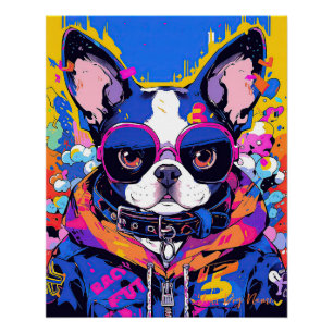 Pôster Pop Art Anime French Bulldog 004 - Victoria Sasuke