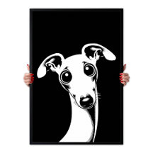 Pop Art Cachorro Italiano Adorável Branco e Preto