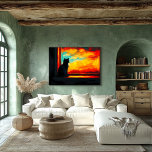 Poster Pop Art Cat. no Sunset - Vista da janela<br><div class="desc">Esta elegante cena de pop arte captura um momento sereno enquanto um gato olha num pôr do sol vibrante através de uma janela, evocando um senso de calma e maravilha. Perfeito para amantes de gatos, este trabalho de arte apresenta cores ousadas e um contraste impressionante entre a silhueta e o...</div>