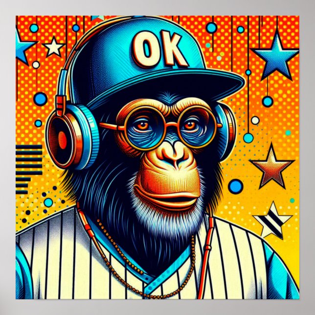 POSTER POP-ART CHIMP 8 (Frente)