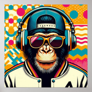 POSTER POP-ART CHIMPANZEE