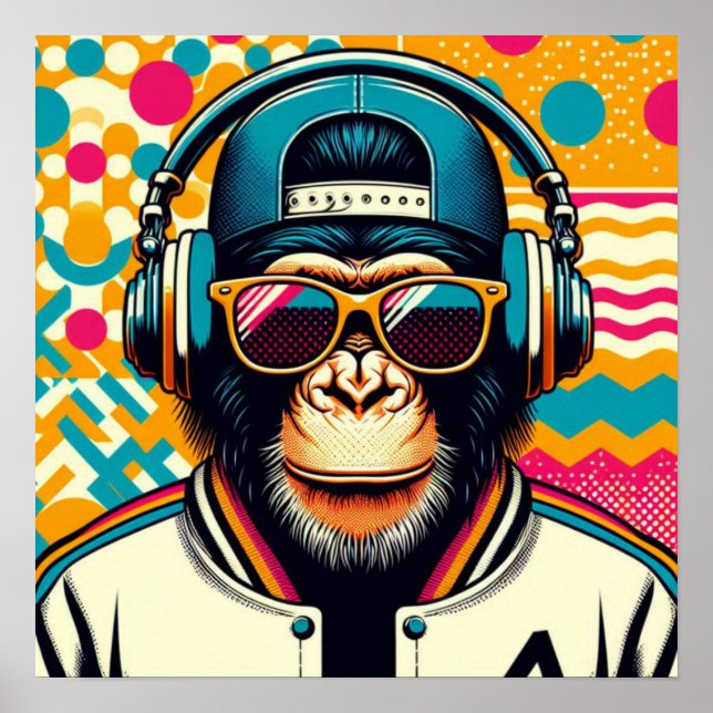 POSTER POP-ART CHIMPANZEE (Frente)