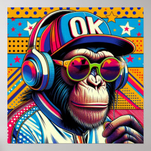 POSTER POP-ART CHIMPANZEE 10