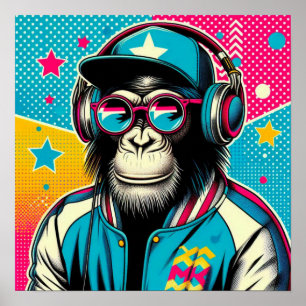 POSTER POP-ART CHIMPANZEE 4