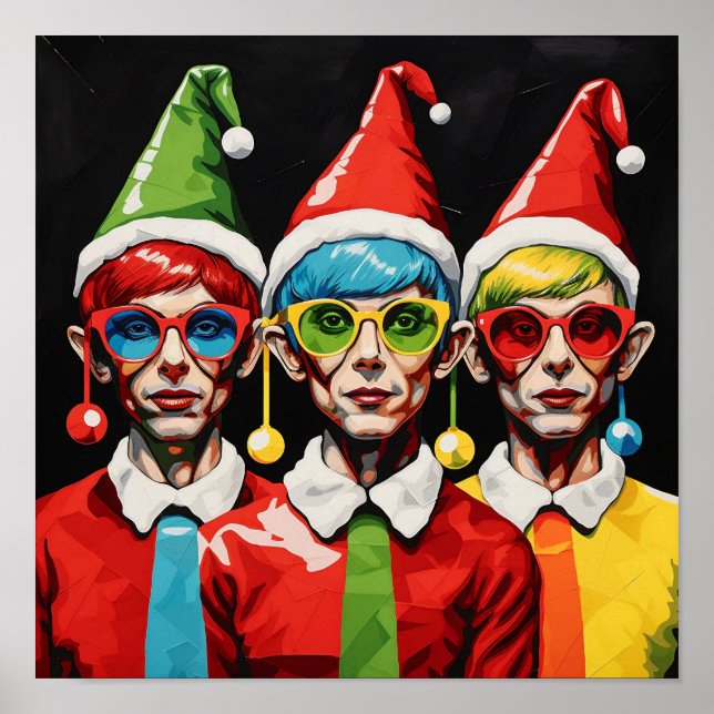 Poster Pop Art Christmas Elves (Frente)