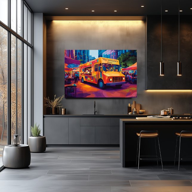 Poster Pop Art Comida Truck Street Scene Wall Art (Criador carregado)
