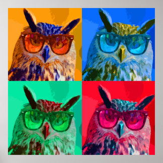 Pôster Pop art coruja