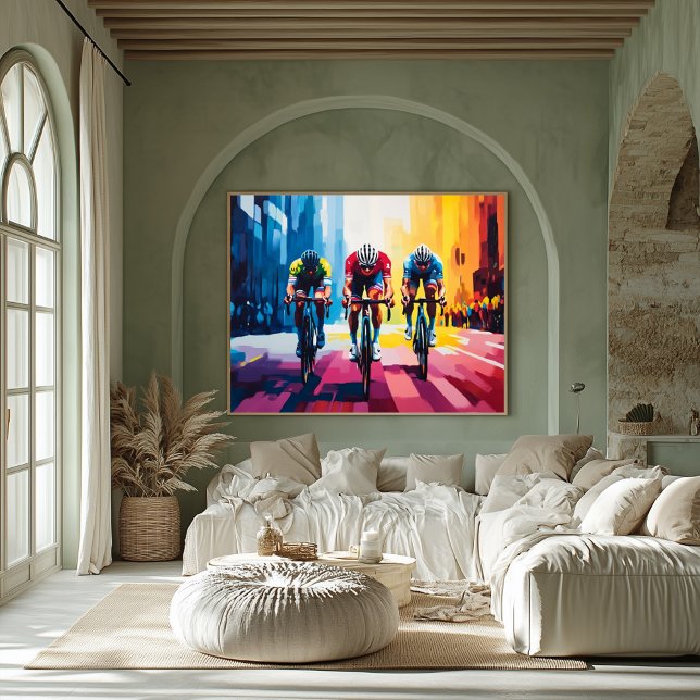 Poster Pop Art Cycling Race Wall Art - Bike Racing Impres (Criador carregado)