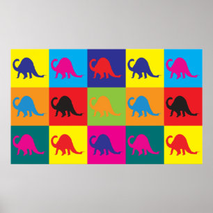 Poster Pop art da paleontologia