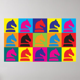Pôster Pop art da xadrez