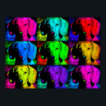 Poster Pop Art Dachshund Doxie Sweet Face Soulful Eyes<br><div class="desc">This is my dachshund, Scooter. I've created a few designs featuring him because, well, he's such a cutie. He is now (February 2014) nearing his 9th birthday. He is a standard, red, smooth-coated dachshund. He has such soulful eyes which he uses often when he's in trouble. He's in trouble a...</div>