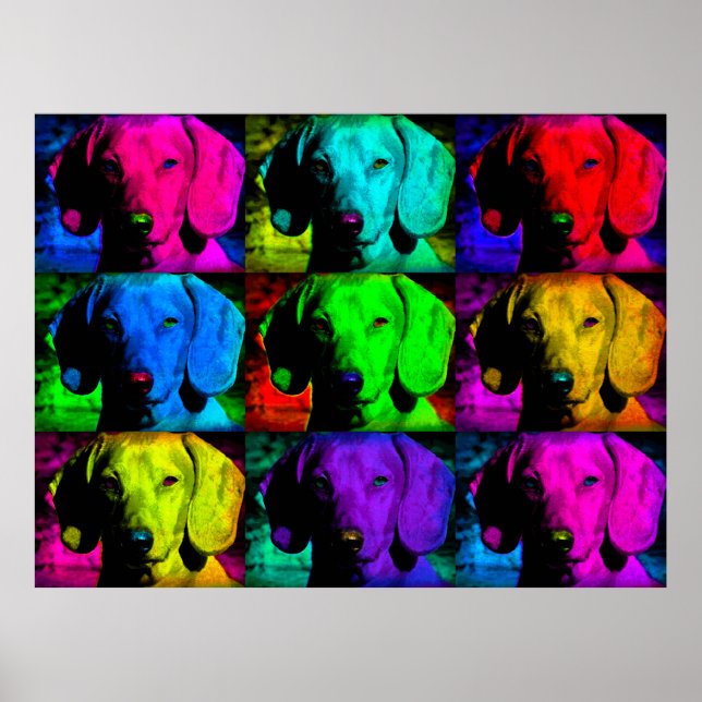 Poster Pop Art Dachshund Doxie Sweet Face Soulful Eyes (Frente)