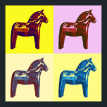 Poster Pop Art dala horse<br><div class="desc">Pop art meet the Scandinavian Dala Horse.</div>