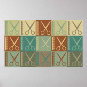 Pôster Pop art do cabelo do corte