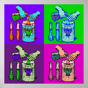 Poster Pop art do deslocamento da química