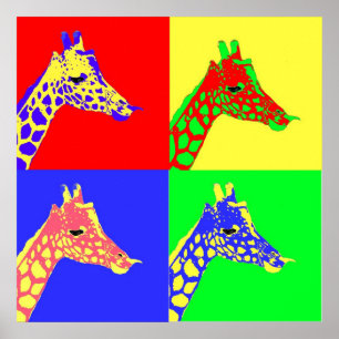 Pôster Pop art do girafa
