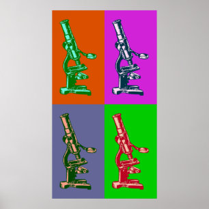 Pôster Pop art do microscópio