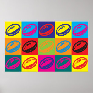 Poster Pop art do rugby