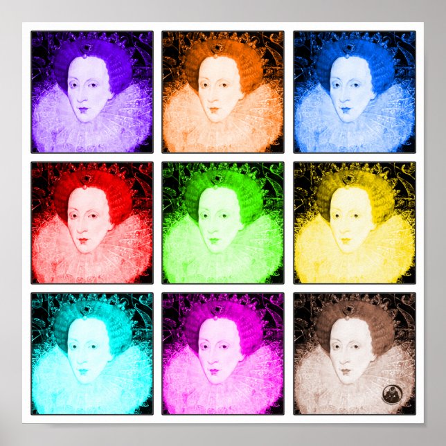 Pôster Pop Art Elizabeth I (Frente)