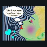 Pôster Pop Art "Eu Amo-A"<br><div class="desc">Minha única Pop de design,  eu só tenho isso no Zazzle</div>