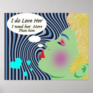 Pôster Pop Art "Eu Amo-A"