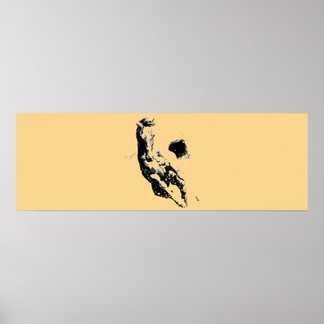 Poster Pop Art Executando Trabalho de arte Cavalo Bordado (Frente)