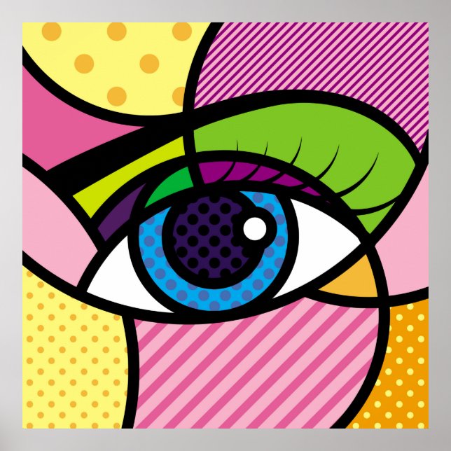 Poster POP ART Eyes Illustration.art,pop,eye,graphic desi (Frente)