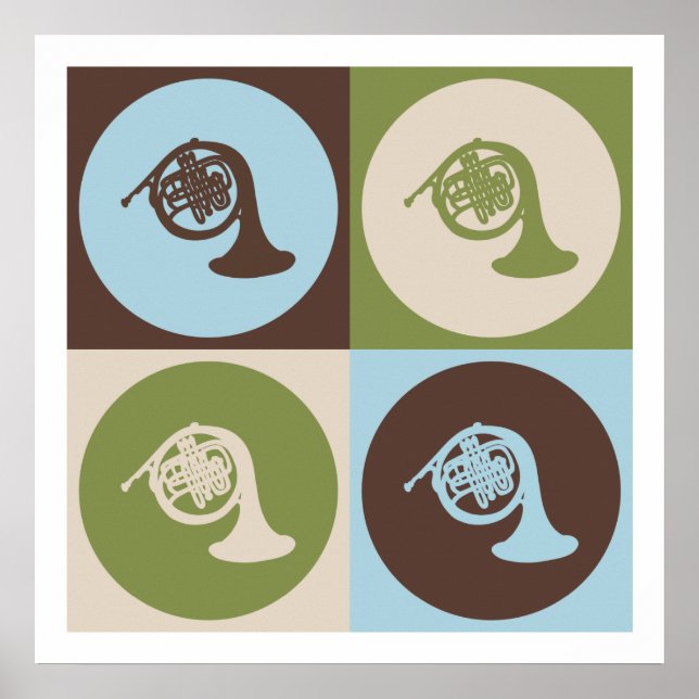 Pôster Pop Art French Horn (Frente)