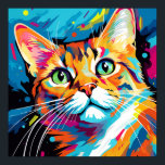 Poster Pop Art Ginger Tabby<br><div class="desc">Uma coleção de gatos de Pop Art em design abstrato.</div>
