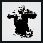 Pôster Pop Art Gorilla Bebendo O Peito Perfeito Poster<br><div class="desc">Trabalhos de arte e imagens de animais selvagens - Estilo de arte Pop - Imagens modernas de computador animal - Arte de software Na moda</div>