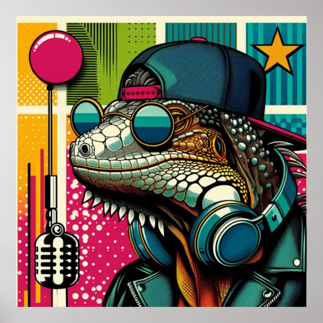 POSTER POP ART IGUANA (Frente)