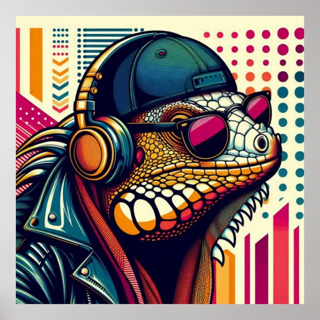 POSTER POP ART IGUANA 3 (Frente)