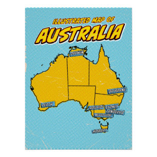 Pôster Pop Art Ilustrado Austrália