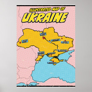Poster Pop Art Ilustrado Ucrânia