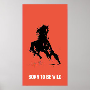 Poster Pop art inspirado do cavalo Running selvagem