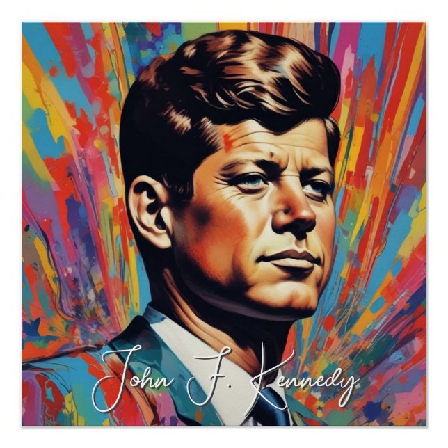 Pôster Pop Art Jack JFK John F. Kennedy (Frente)