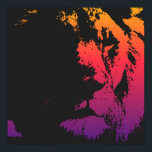 Pôster Pop Art Jamaica Rastafarian Lion<br><div class="desc">Lion Digital Trabalho de arte - Lion Head Computer Animal Art - Pop de arte jamaicana - Imagens computacionais de grandes gatos selvagens</div>