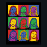 Poster Pop Art Jesus<br><div class="desc">A arte "Jesus da Pop" desenhada pelo criativo mostra uma representação icônica de Jesus em uma peça de arte pop de nove painéis! Isso faz um presente excelente para a família, amigos ou um presente para você mesmo! Este gráfico engraçado é um excelente adicional ao estilo de qualquer um. Criativo...</div>