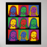 Poster Pop Art Jesus<br><div class="desc">A arte "Jesus da Pop" desenhada pelo criativo mostra uma representação icônica de Jesus em uma peça de arte pop de nove painéis! Isso faz um presente excelente para a família, amigos ou um presente para você mesmo! Este gráfico engraçado é um excelente adicional ao estilo de qualquer um. Criativo...</div>