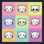 Pôster Pop Art Kawaii Cat Emoji<br><div class="desc">Pop Art Kawaii Cat Emoji</div>