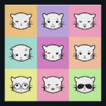 Pôster Pop Art Kawaii Cat  Emoji 2<br><div class="desc">Pop Art Kawaii Cat Emoji</div>