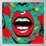 Poster Pop Art Lips - Digital Art Print<br><div class="desc">Make a statement with this striking poster art print featuring a pair of bold and bright woman's lips in the iconic style of pop art. The vibrant colors and graphic design of this piece capture the essence of the pop art movement, while the lips themselves exude confidence and femininity. This...</div>