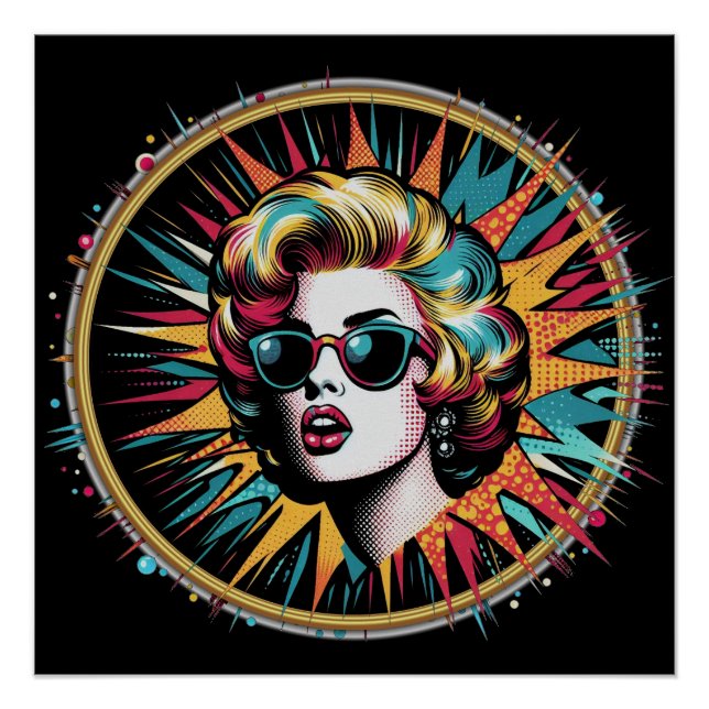 Pôster Pop Art Marilyn Glossy Poster (Frente)