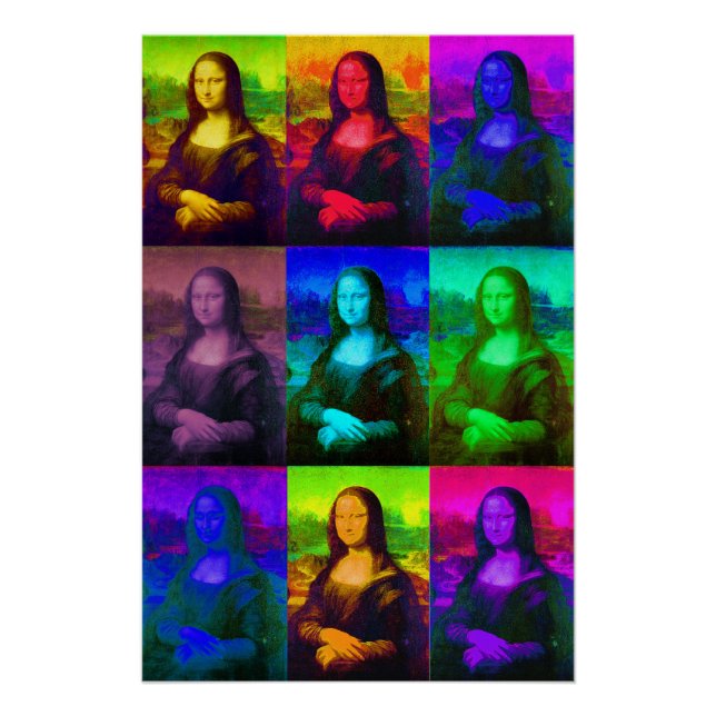Pôster Pop Art Mona Lisa (Frente)