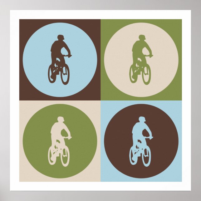 Poster Pop Art Mountain Biking (Frente)