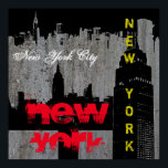 Poster Pop Art Nova Iorque de Manhattan<br><div class="desc">Estilo de Pop de Arte Contemporânea Trabalho Digital - Estátua da Liberdade,  Arranha-céus Poster de Arte</div>