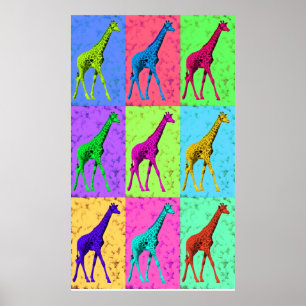 Pôster Pop Art Popart Walking Giraffe Multi-Color